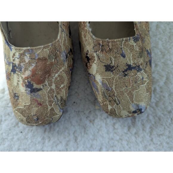 JONES NEW YORK 1998 Yellow Floral Tapestry Heels Pumps Size 7 Made in Spain - Picture 14 of 14